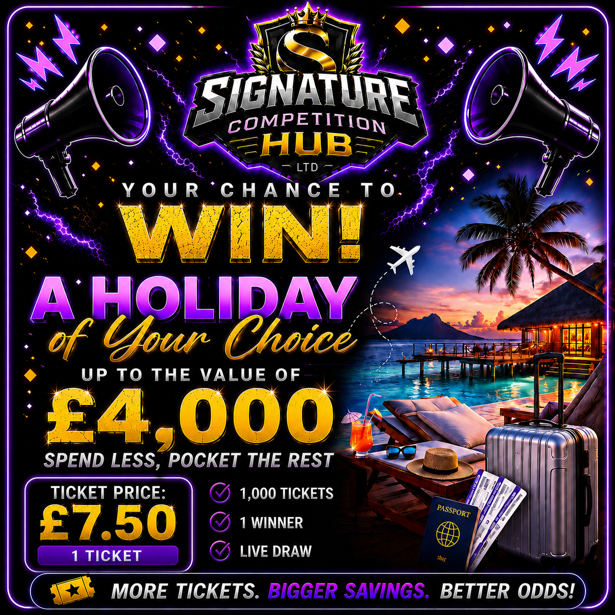 🏆 WIN A £4000 HOLIDAY OF YOUR CHOICE. 