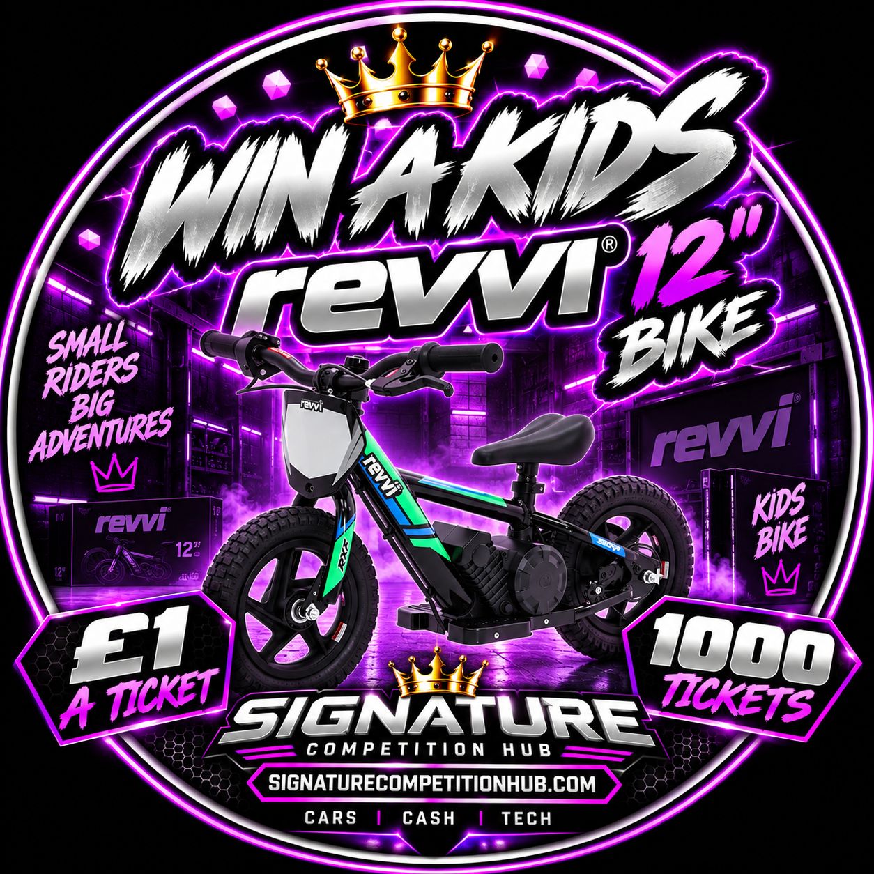 WIN A KIDS 12” REVVI BALANCE BIKE