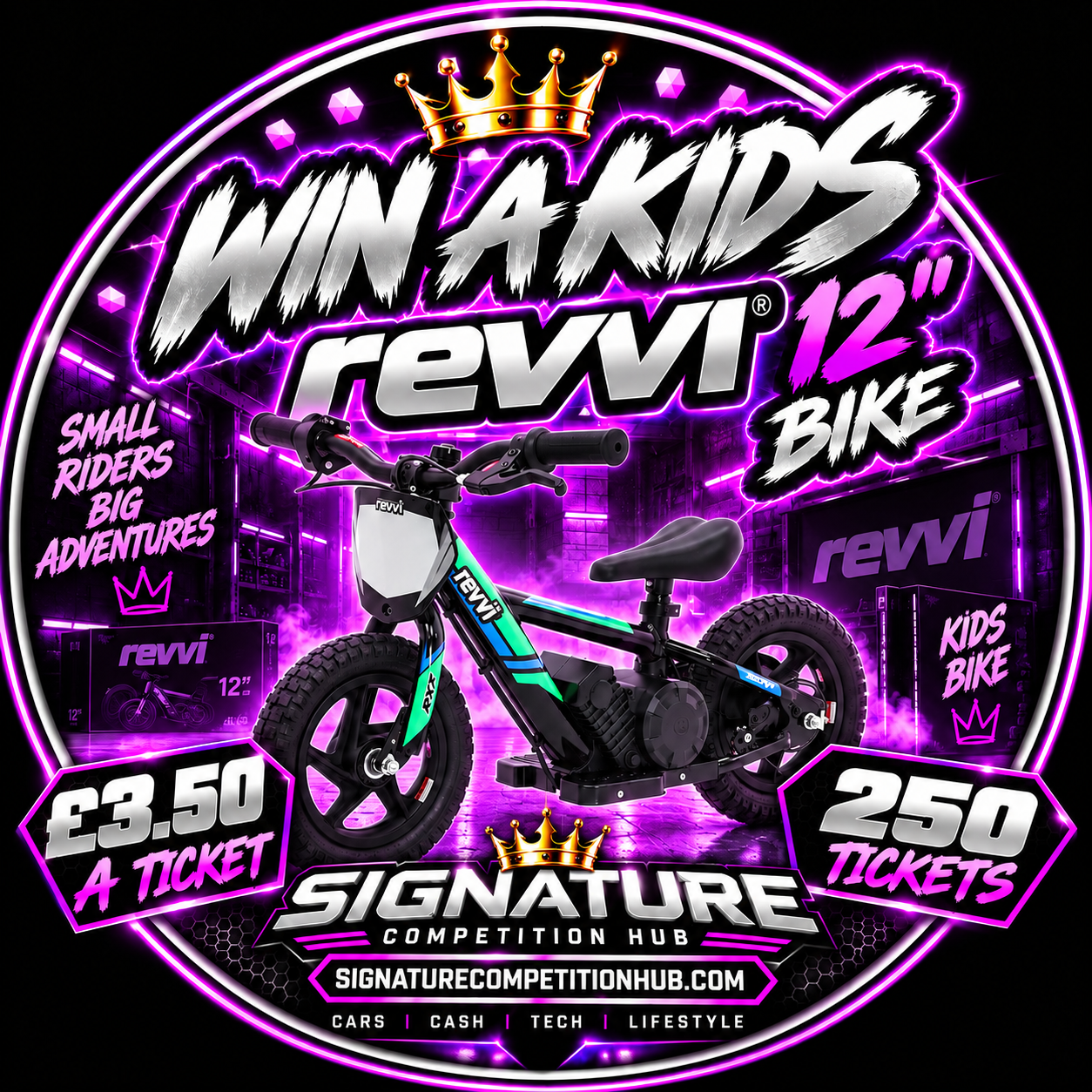 WIN A 12” KIDS REVVI BIKE FOR £3.50